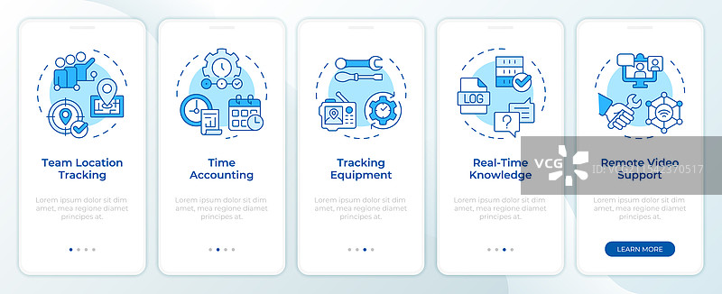 实时跟踪和监控蓝色入职图片素材