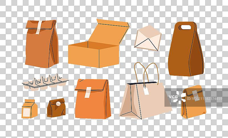 环保包装套装纸板箱牛皮纸图片素材