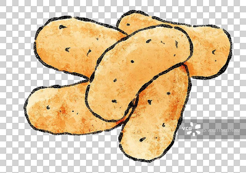 河南郑州美食国风插画-油馍头图片素材