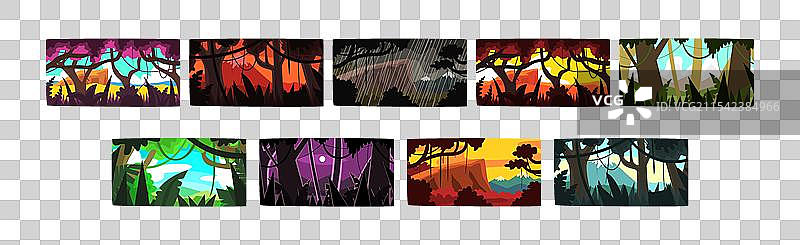 茂密树木的丛林和雨林图片素材