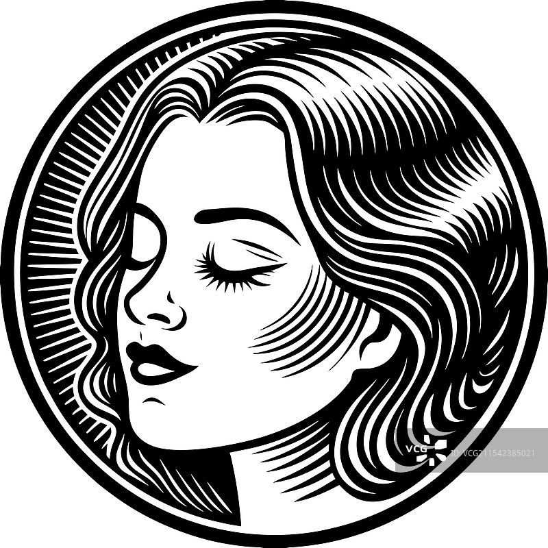 女性面部轮廓设计图片素材