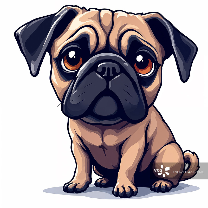 卡通巴哥犬图片素材