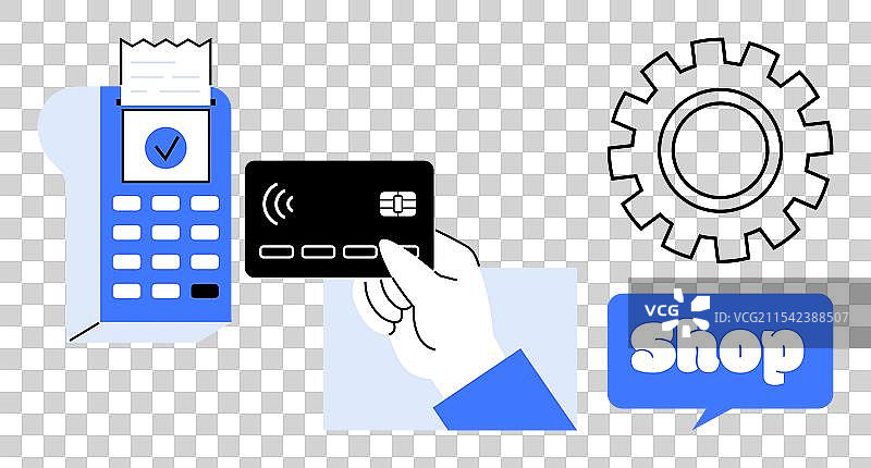 无接触支付概念与信用卡图片素材