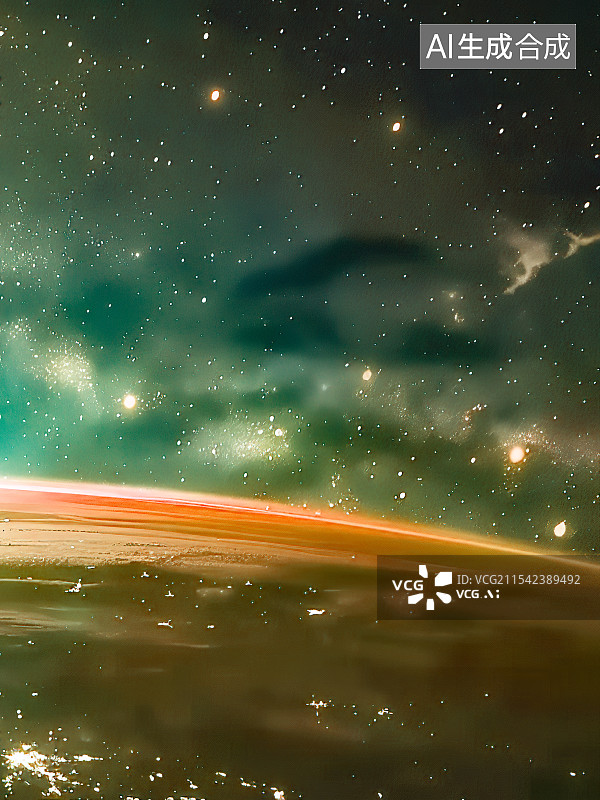 【AI数字艺术】宇宙探索 穿越时空壁纸，星宿星空星云 宇宙太空星球行星 写实朦胧梦幻背景图片素材