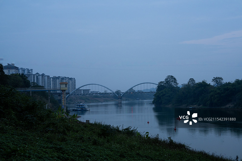 广西隆安县城河流一景图片素材