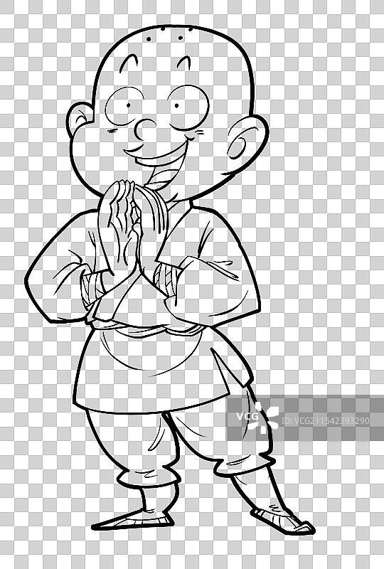 西游记人物角色唐僧小时候当和尚的样子卡通漫画元素图片素材