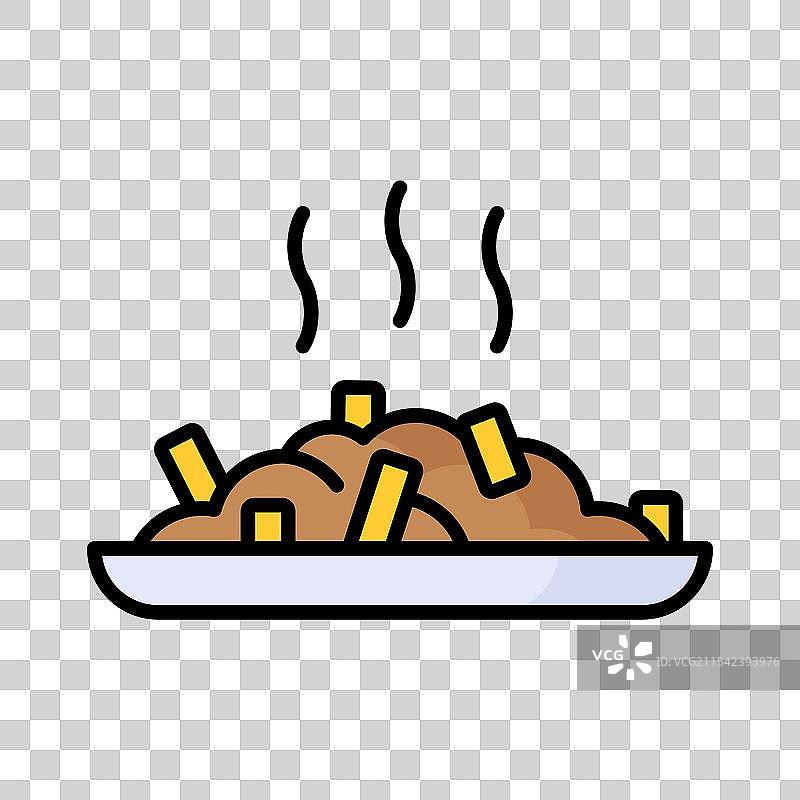 魁北克传统美食的肉汁薯条图标图片素材