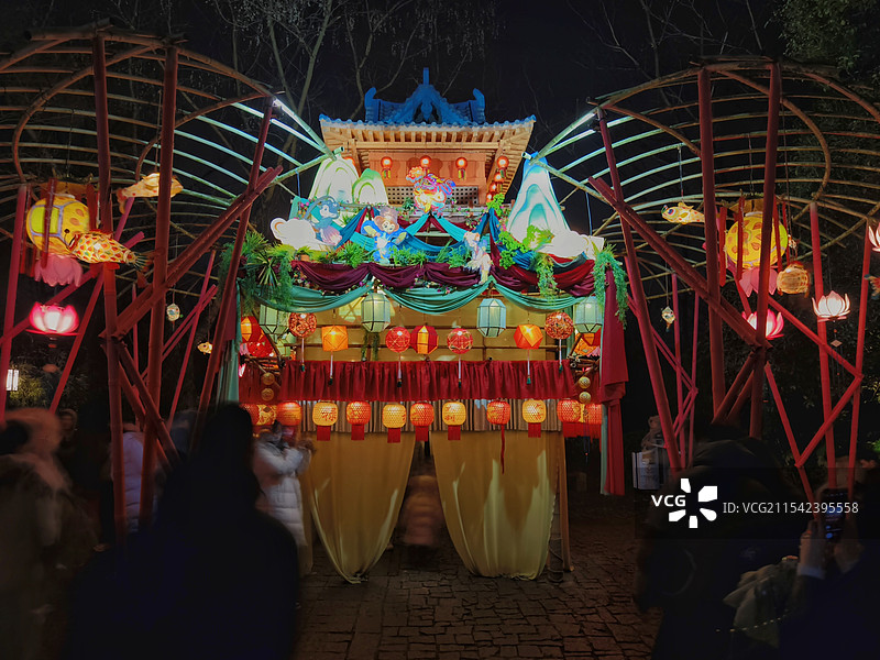 杭州西溪湿地的元宵节花灯图片素材
