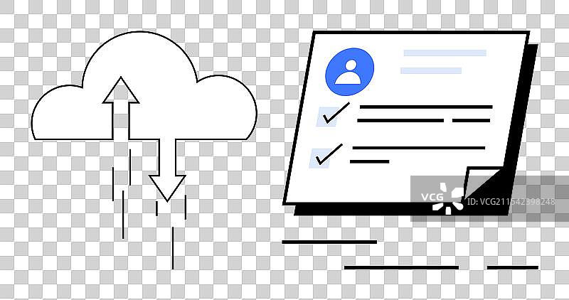 简化的云数据传输和文档图片素材
