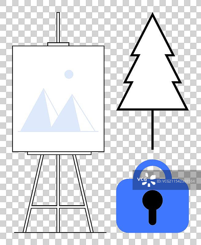 简约艺术板与简单几何图形图片素材