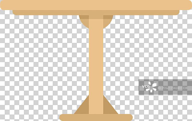 简单的木质圆形桌子，单腿支撑的图标图片素材