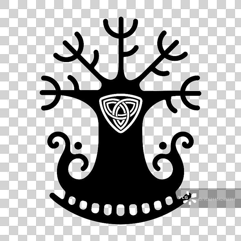 斯堪的纳维亚维京设计的世界树图片素材