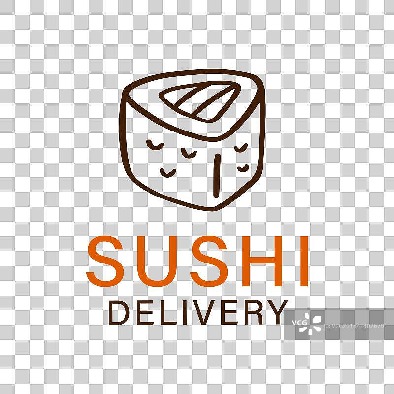 寿司吧标志徽章日本食品涂鸦图标图片素材