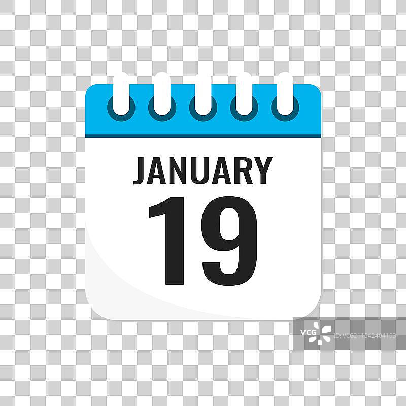 图标页面日历 - 1月19日图片素材