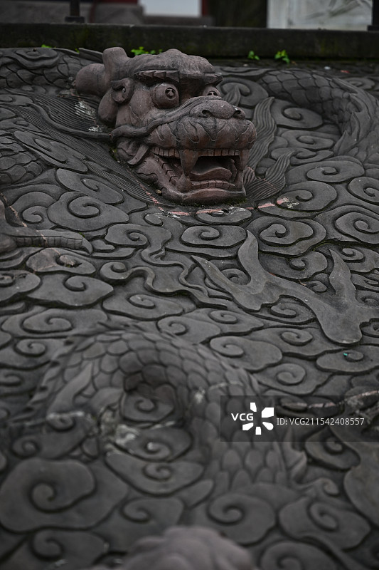 新都桂湖森林广场，天香园云外楼，浮雕，龙图片素材