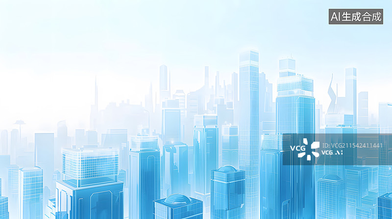 【AI数字艺术】未来都市蓝图背景图片素材