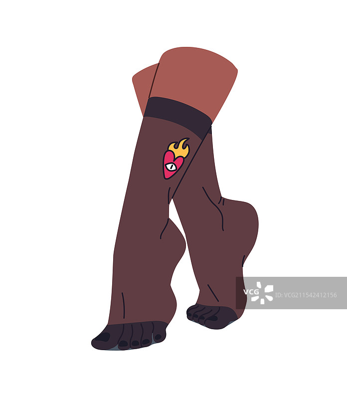 穿着黑色尼龙袜的性感女性脚图片素材