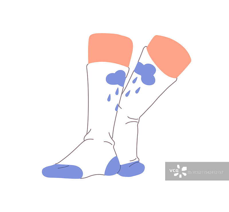 穿着云朵图案可爱袜子的女性脚丫图片素材