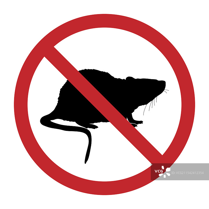 老鼠停止警告标志图片素材