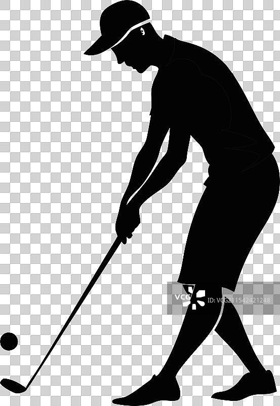 高尔夫球手挥杆的剪影图片素材