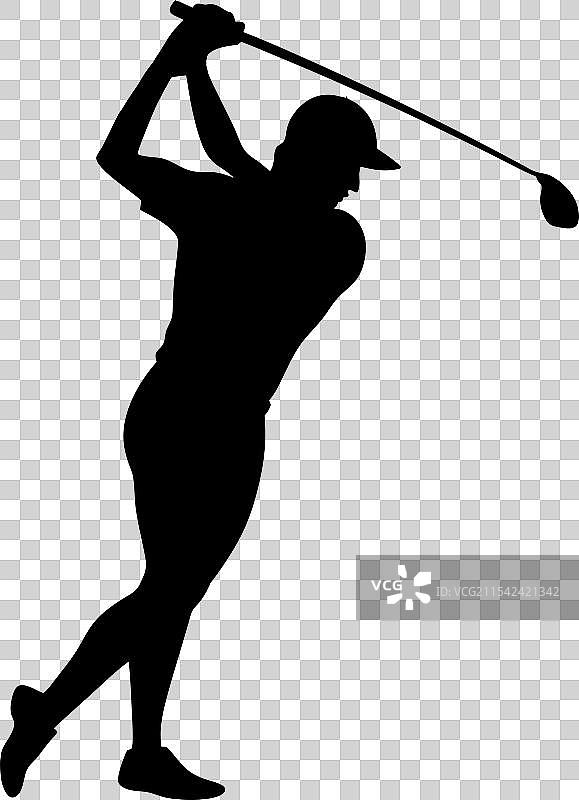 高尔夫球手挥杆的剪影图片素材