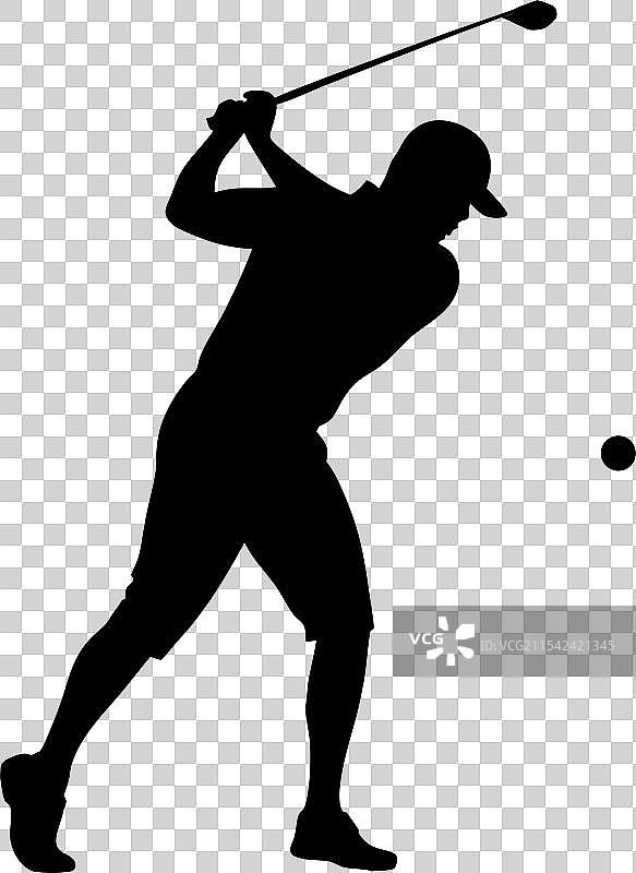 高尔夫球手挥杆的剪影图片素材