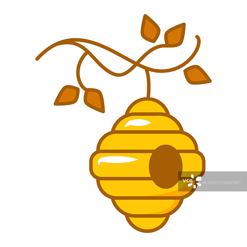 树枝上的蜜蜂巢图标图片素材