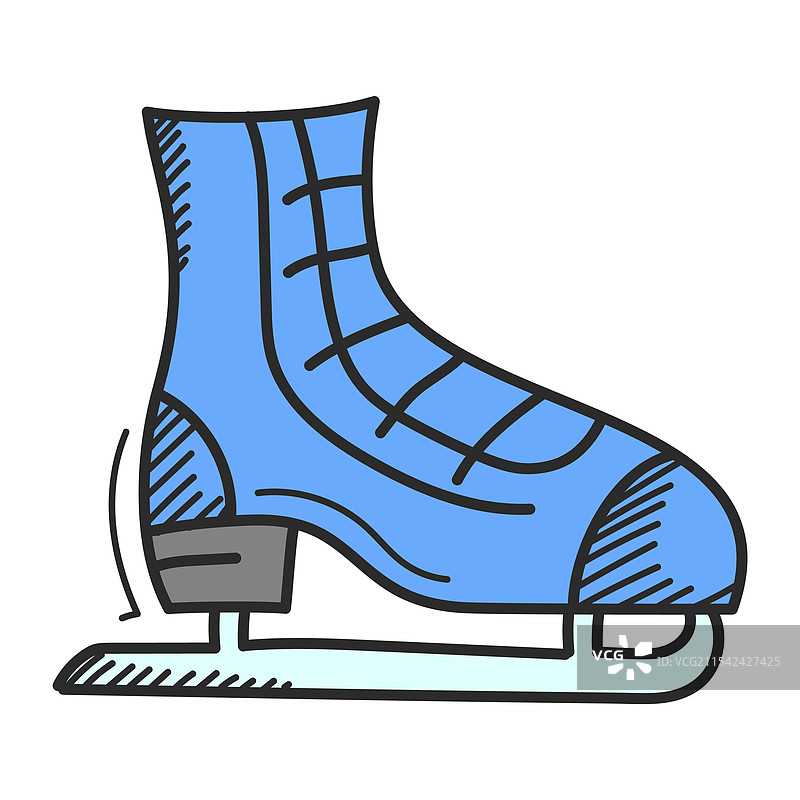 冰鞋涂鸦图标孤立设计图片素材
