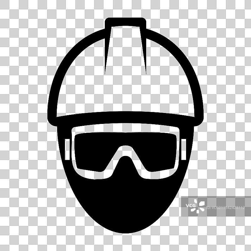 带安全帽和护目镜的工人图标设计图片素材