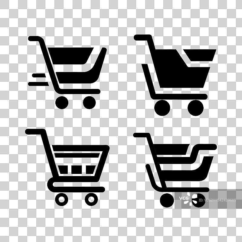 购物车剪影纸雕标志图片素材