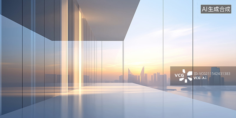 【AI数字艺术】落地窗摩天大楼城市景观图片素材