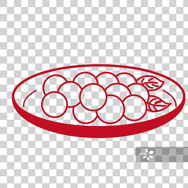 汤圆美食线条插画矢量素材图片素材