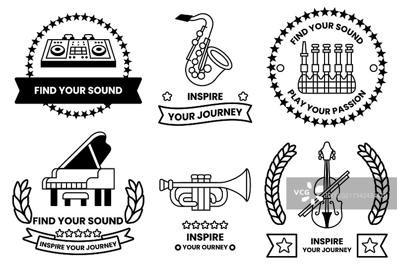 乐器概念中的一组图片素材