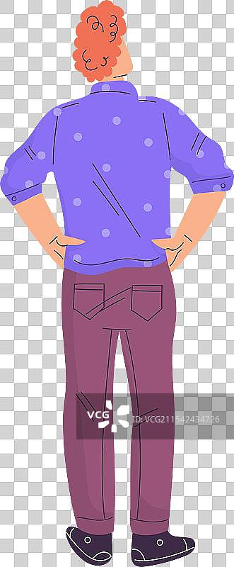 背影站立的人物角色图片素材