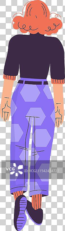 从背后看站着的女性角色图片素材