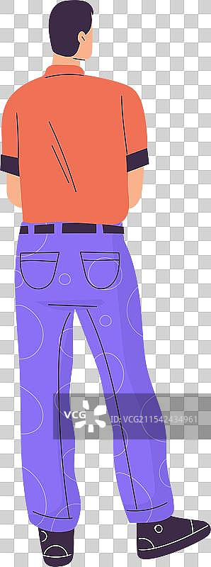 从背后看站着的男性角色图片素材