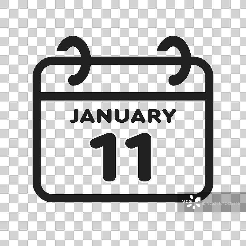 图标页面日历 - 1月11日图片素材