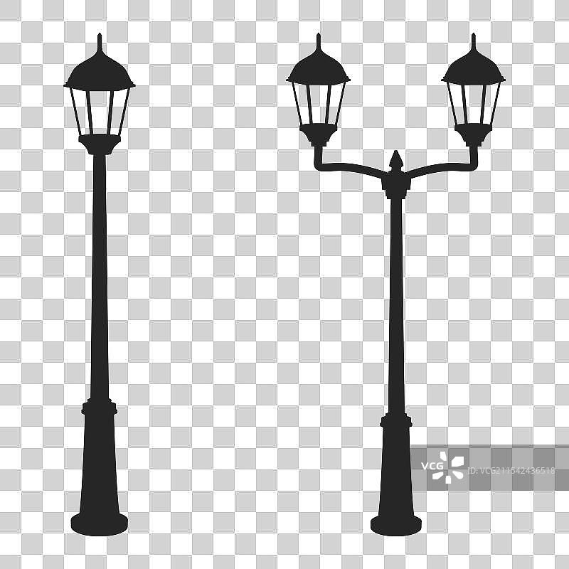 户外街灯孤立在白色背景上图片素材
