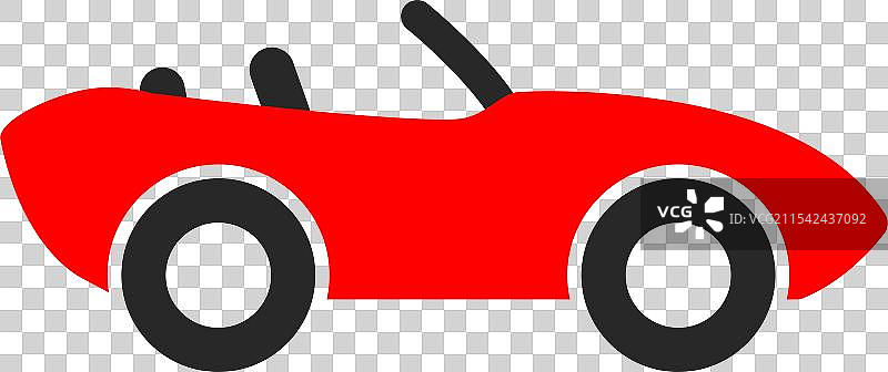 简单的双厢敞篷车符号图标图片素材