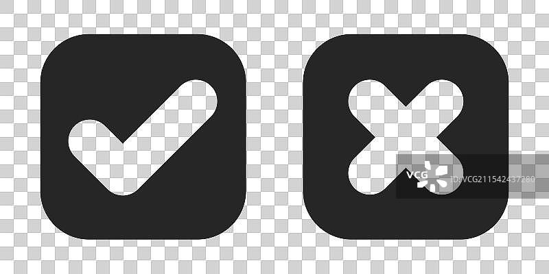 黑色对勾和叉的图标设计图片素材