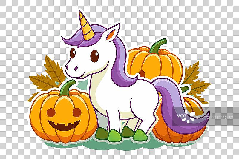南瓜地里的独角兽图片素材