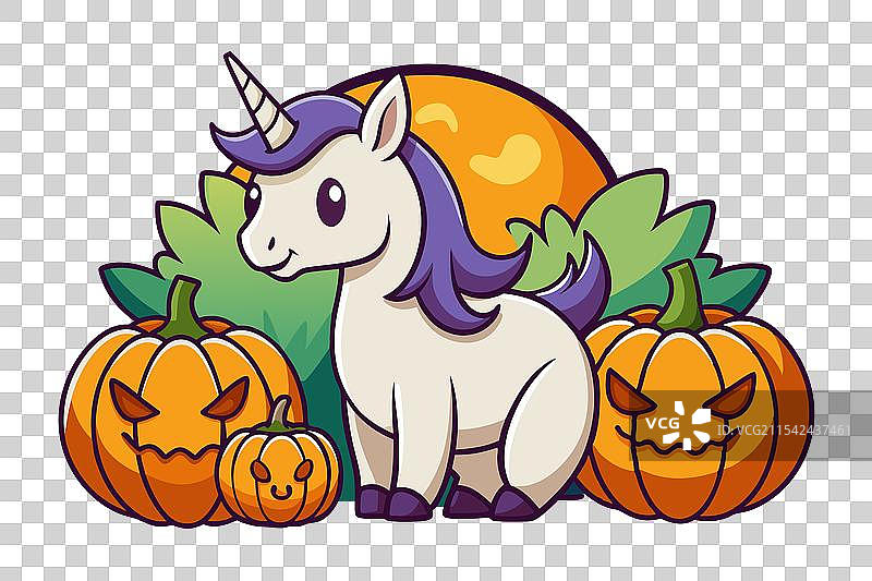 南瓜地里的独角兽图片素材