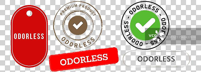 无气味无香味的红色和绿色印章徽章图片素材