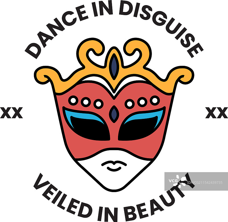 线条风格的舞蹈面具概念图片素材