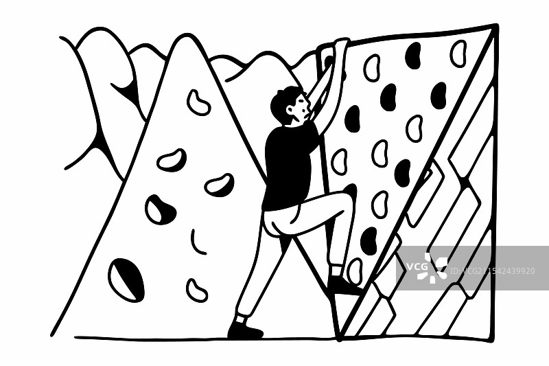 攀岩的图像，背景为白色图片素材