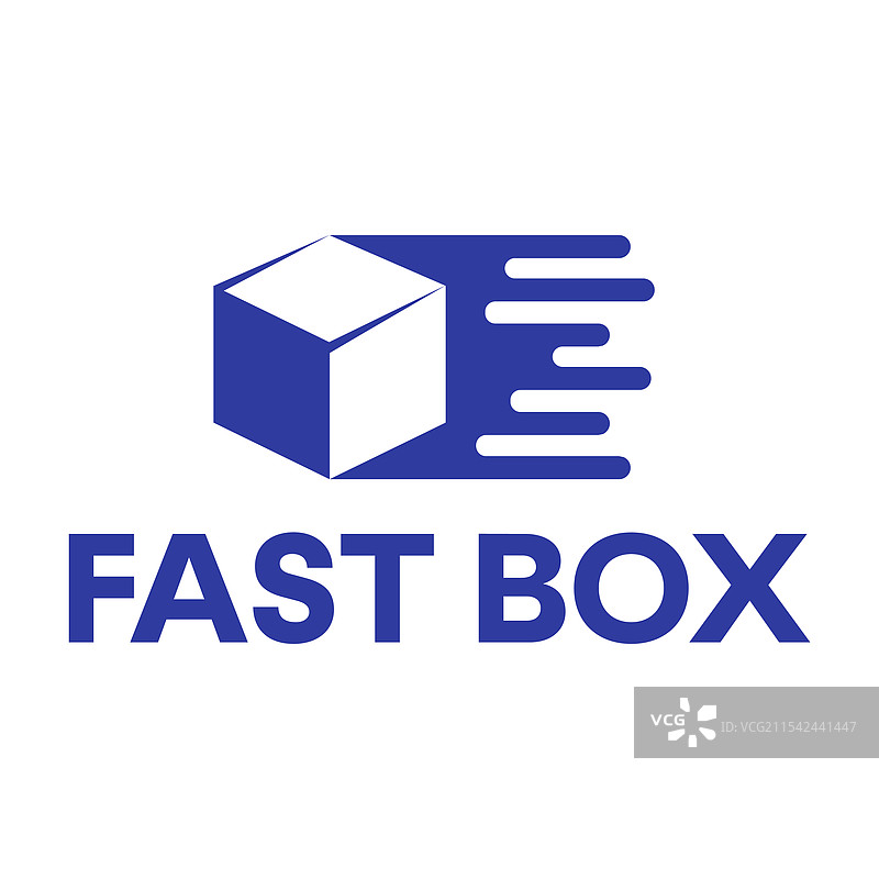 快速盒子配送扁平极简风格标志设计图片素材
