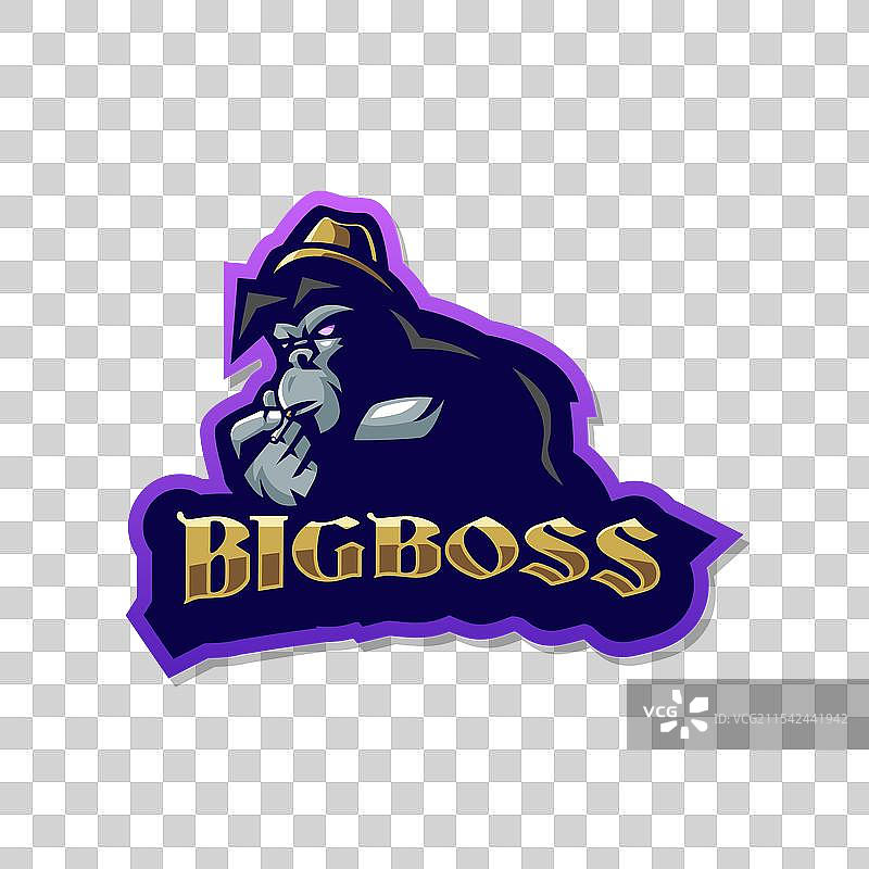 戴着帽子的酷炫风格吸烟大猩猩图片素材