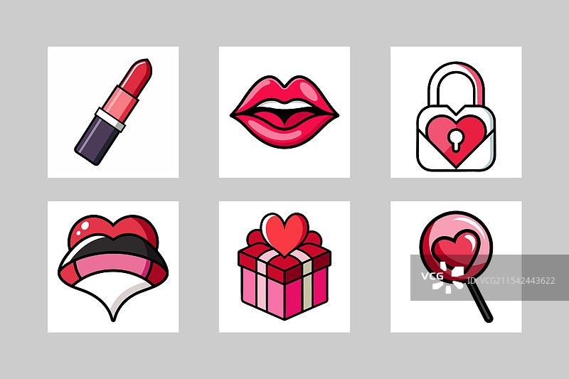 情人节图标集图片素材