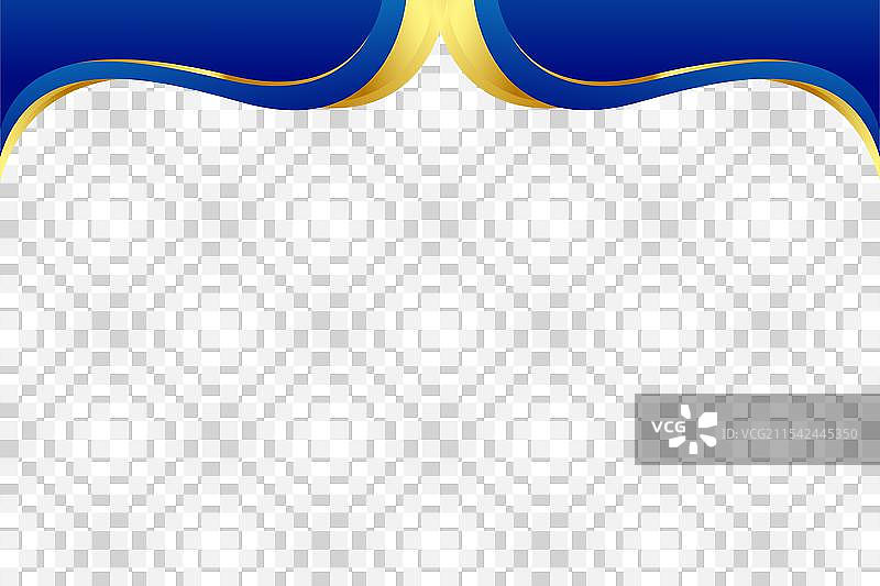 蓝色和金色波浪曲线边框用于页脚和页眉图片素材