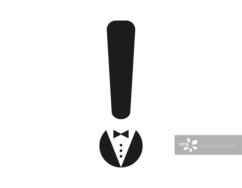 带领结的感叹号图标设计图片素材